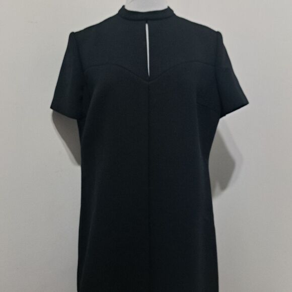 Vintage 80's Minimalist Union Made Talon Wool Blend Fur Trim Detail Black Sz 16 - Picture 14 of 15